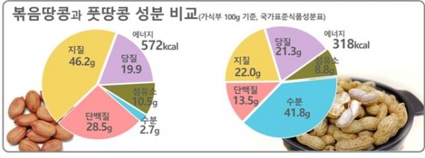 풋땅콩과 종실땅콩의 물리화학적 성분 특성비교