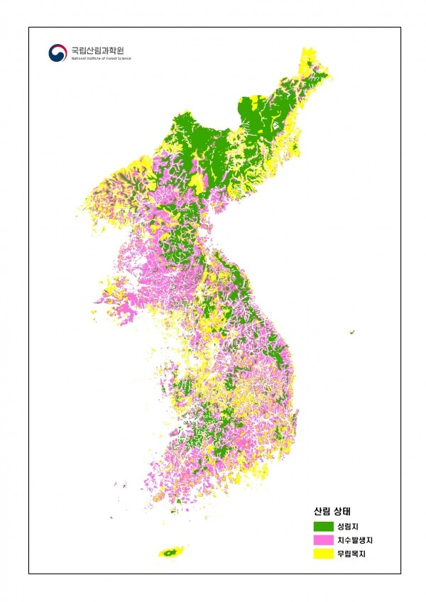 조선임야분포도 산림 상태