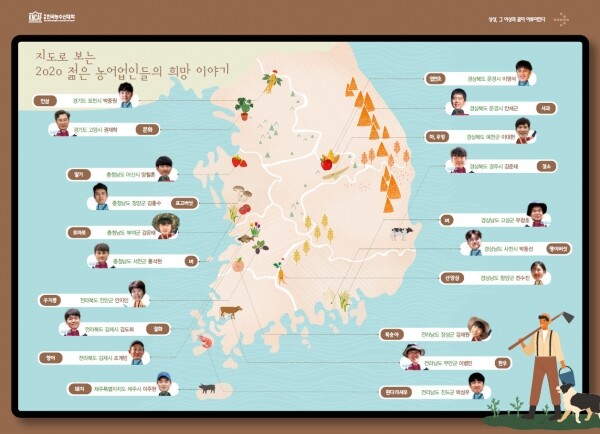 지도로 보는 2020 젊은 농어업인들의 희망 이야기