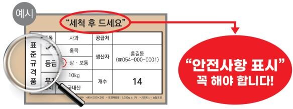 안전문구 표시 활용 예시