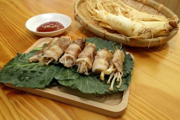 인삼 삼겹살 말이