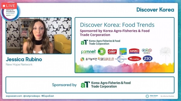 사진은 Natural Product Expo West의 온라인 한국관 라이브 홍보 모습