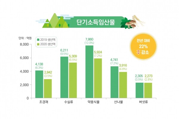 단기소득 임산물 도표