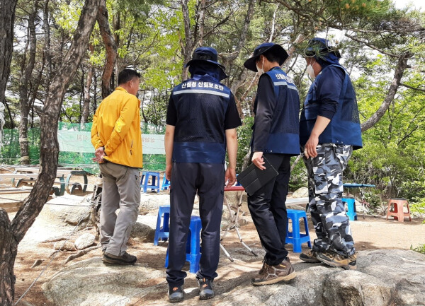 산림 내 불법행위 단속 현장
