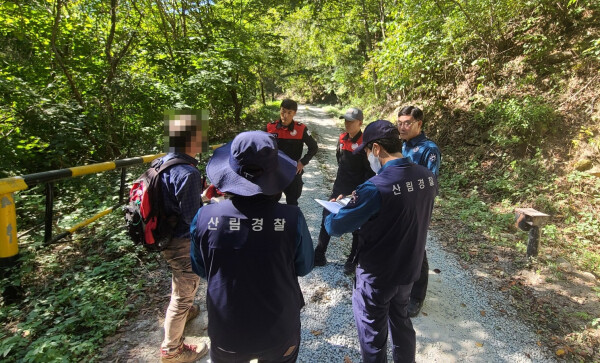 가을철 산림내 불법행위 단속 현장