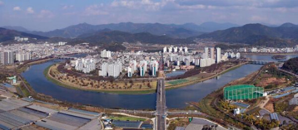 밀양강 통합하천 정비사업 예정지 모습