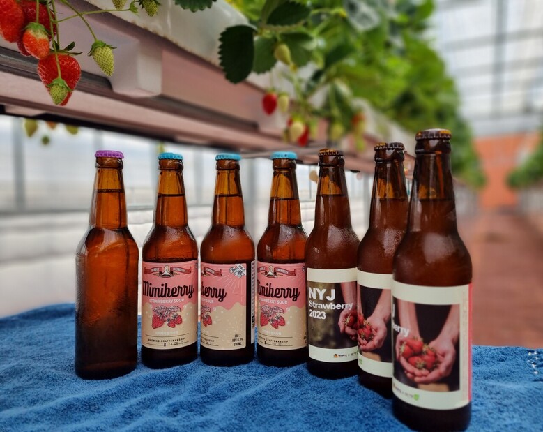 딸기맥주 제품사진 (경기도농업기술원 제공)