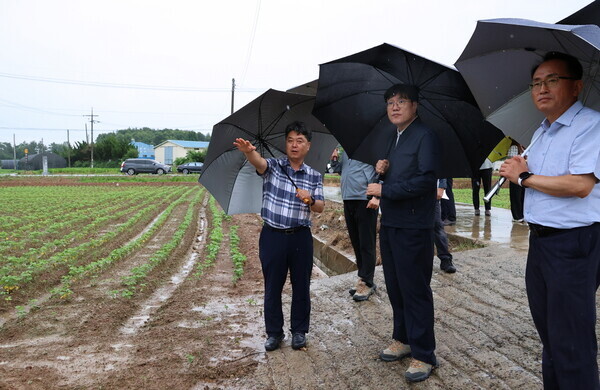 조재호 농촌진흥청장 전북 김제 논콩 재배 현장 점검(농진청 제공)