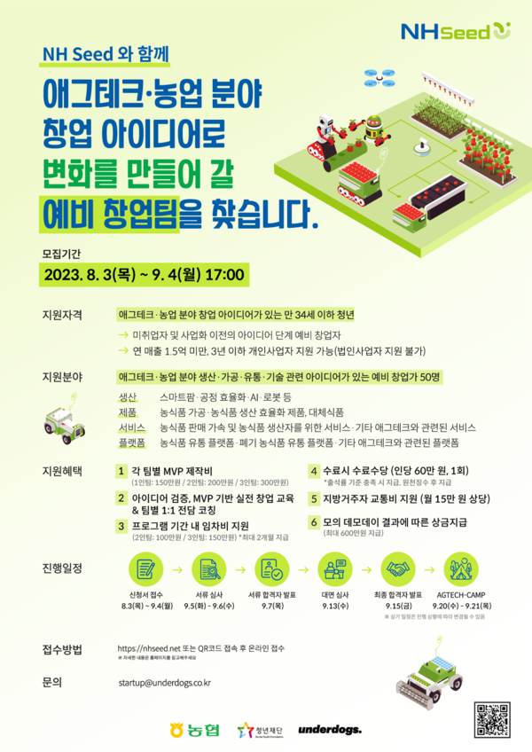 NHseed 2기 모집 포스터(농협중앙회 제공)