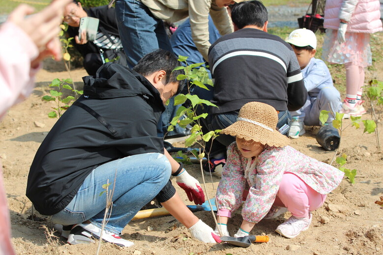수목 식재 장면(한국산림복지진흥원 국립대전숲체원 제공)