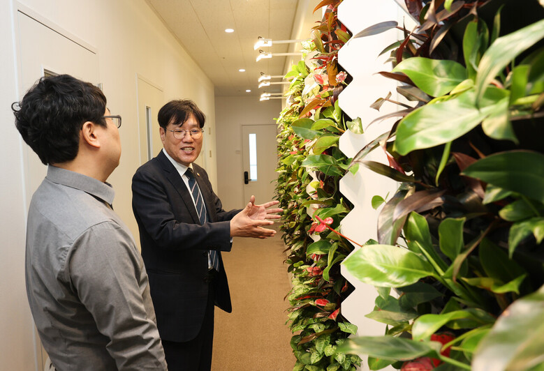 실용화기업 현장 방문(농진청 제공)