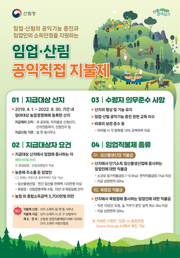 임업직불금 제도안내 포스터