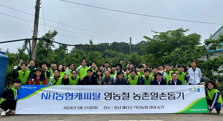 NH농협캐피탈은 예산군 봉산면 소재 사과 농가를 방문해 일손돕기 실시(농협 제공)