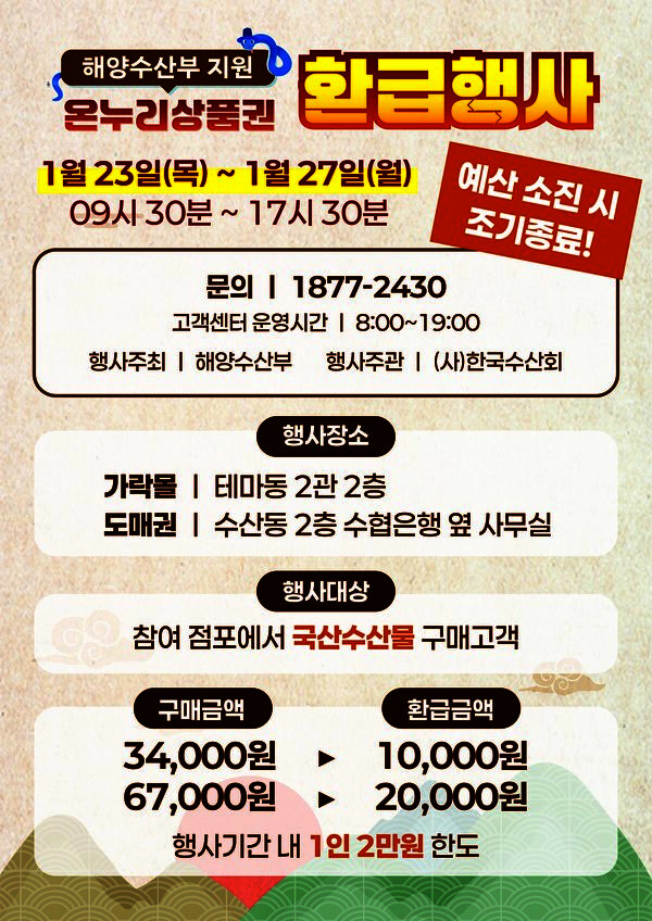 온누리 상품권 환급행사 포스터