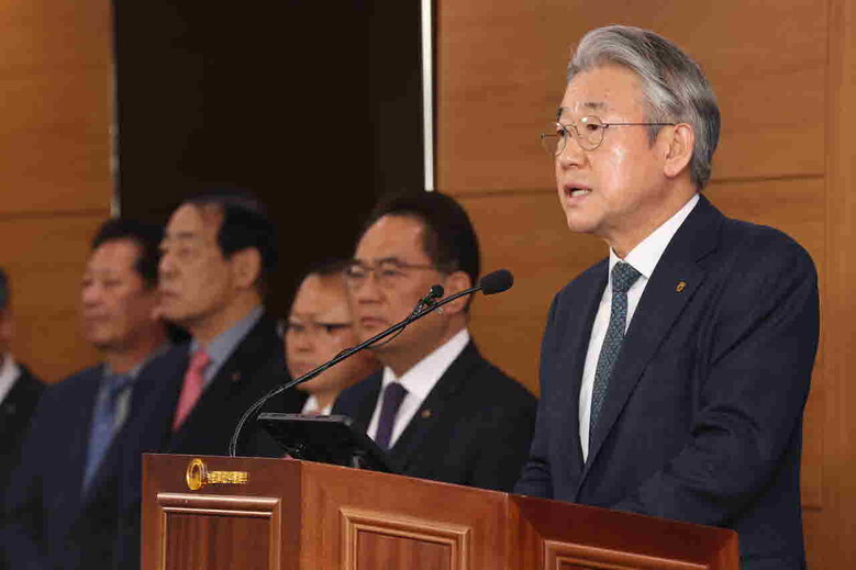 농협중앙회 강호동 회장 취임 1주년 기자간담회(농협 제공)