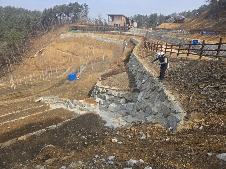 전북 익산시 웅포면 산사태 피해 복구지(산림청 제공)