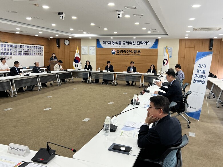 농림축산식품부 박범수 차관이 ‘제7차 농식품 규제혁신 전략회의’를 주재하고 있다. (농식품부 제공)