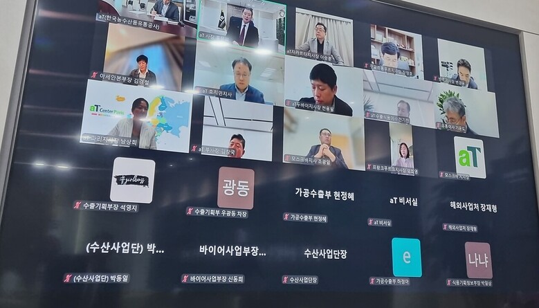 '1차 K-푸드 수출전략회의'를 주재하는 홍문표 사장