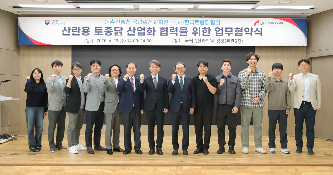 "토종닭 달걀 시장 연다"…농촌진흥청-한국토종닭협회 업무협약