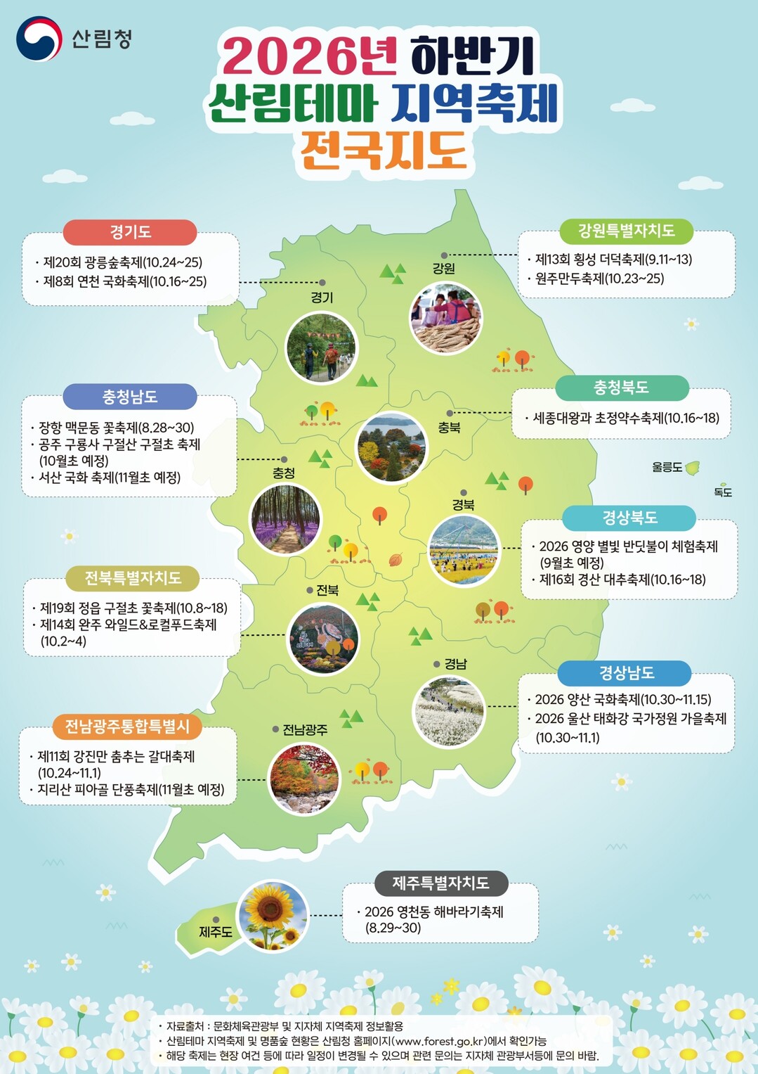 산림청, 2026년 하반기 ‘산림테마 지역축제 전국지도’ 발간